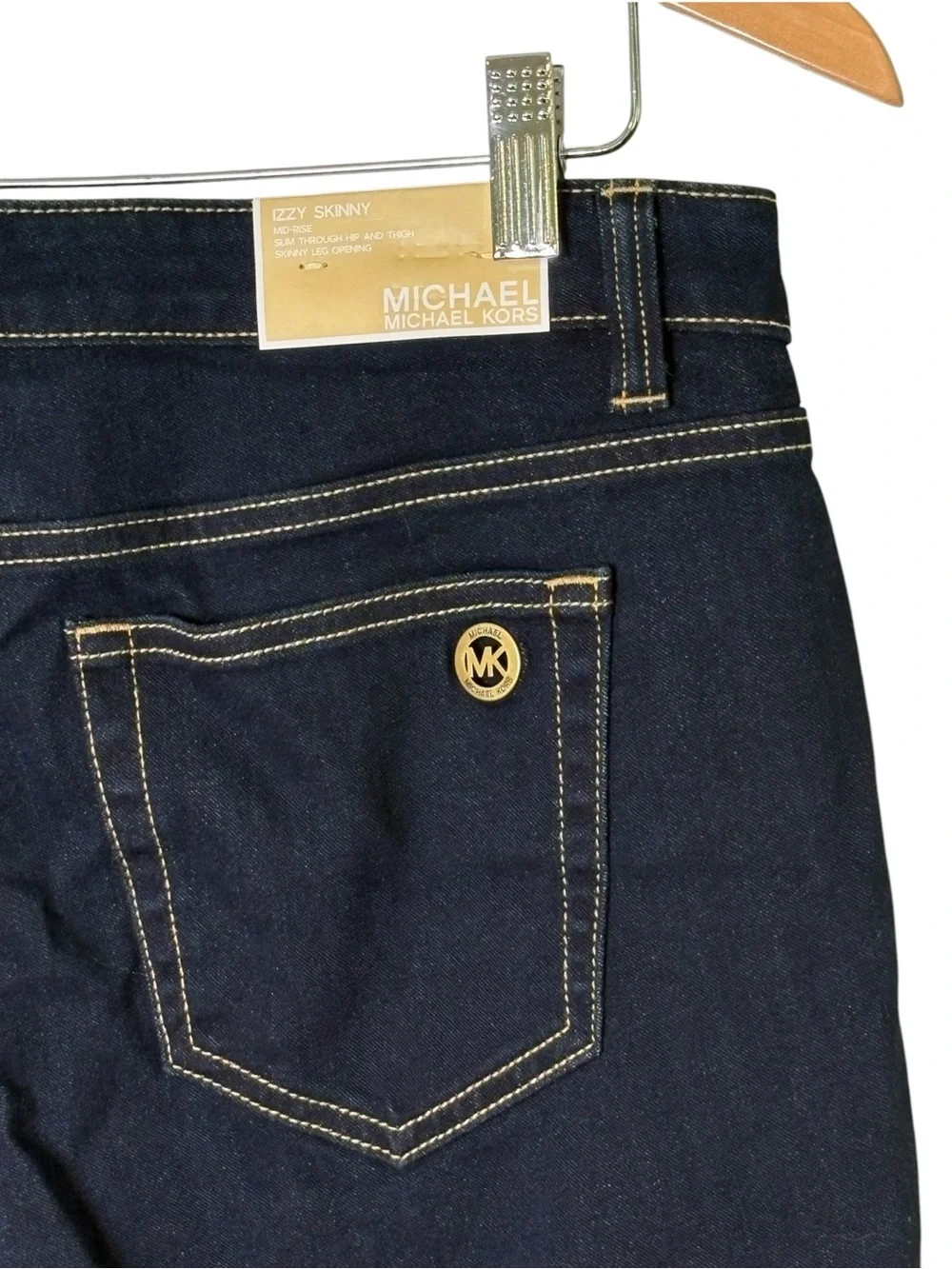 NWT Michael Kors MK Izzy Skinny Jeans New Midnight Dark Wash Size 10